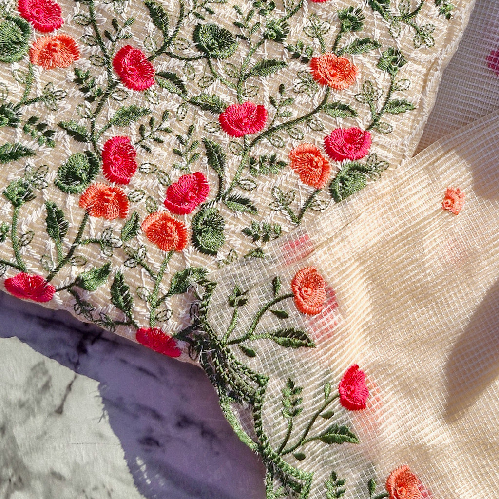 Vintage Meadow Threadwork Salwar Material
