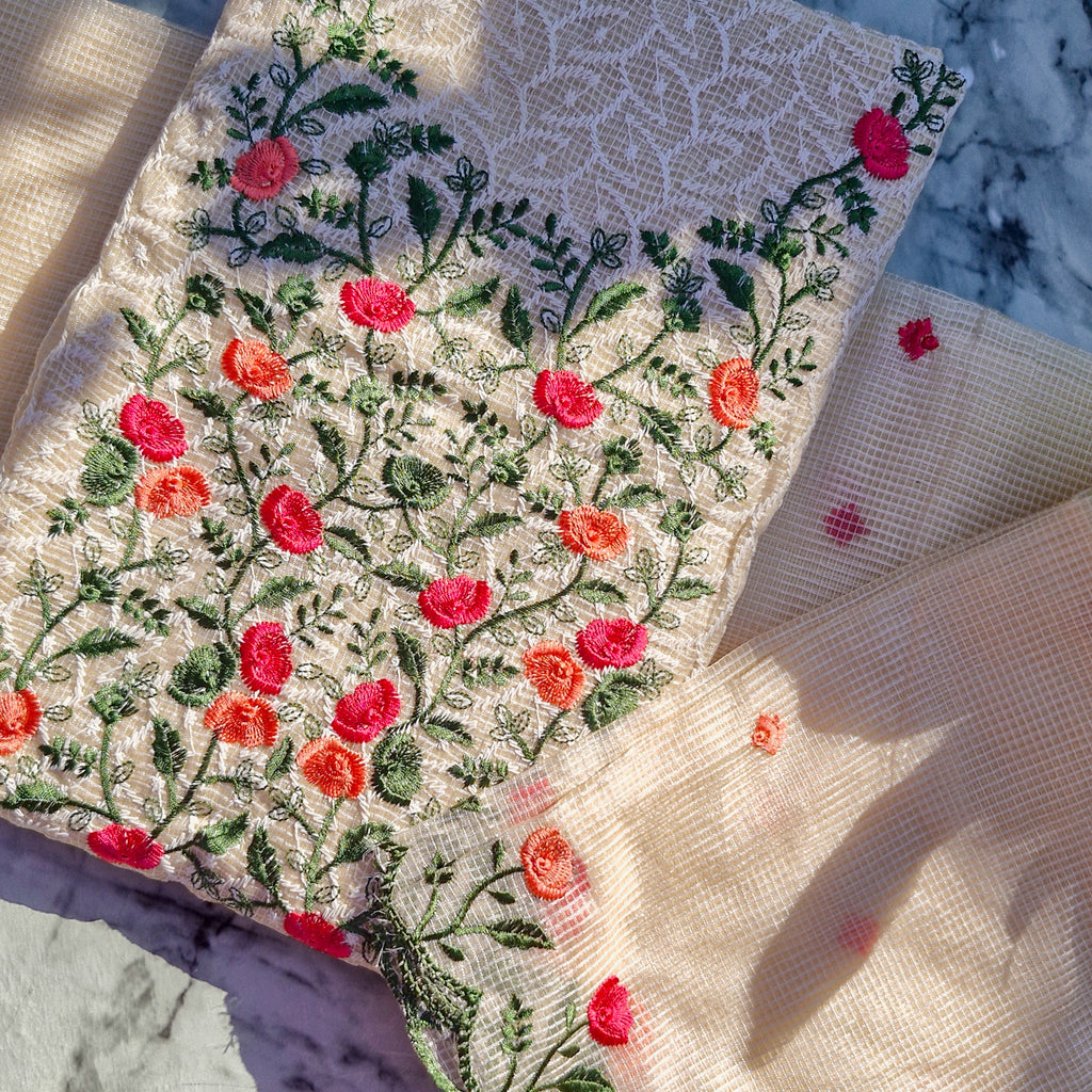 Vintage Meadow Threadwork Salwar Material