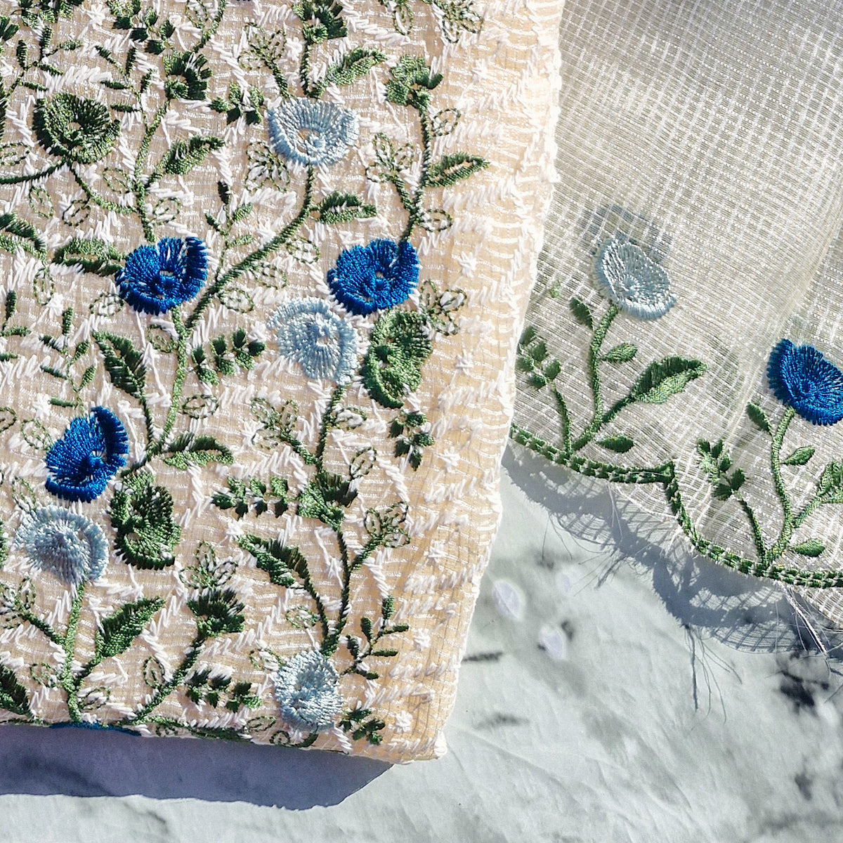 Vintage Meadow Threadwork Salwar Material